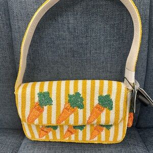 Marshalls Yellow and Green Carrot Beaded Shoulder Bag